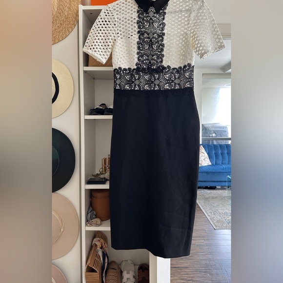 Gorgeous Zara black and white giupure lace dress - Picture 5 of 9